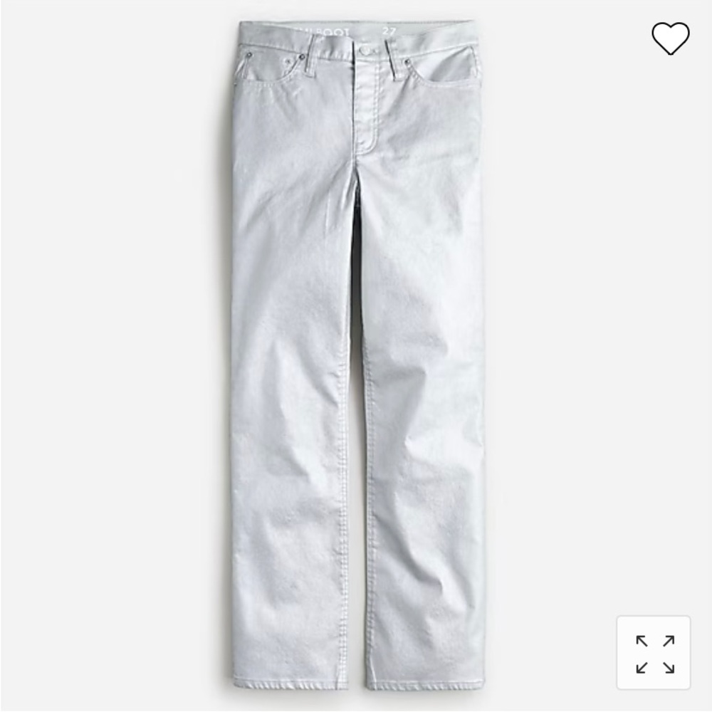 NWT J.crew Demi boot jean pant in silver coat SOLD OUT Size 27